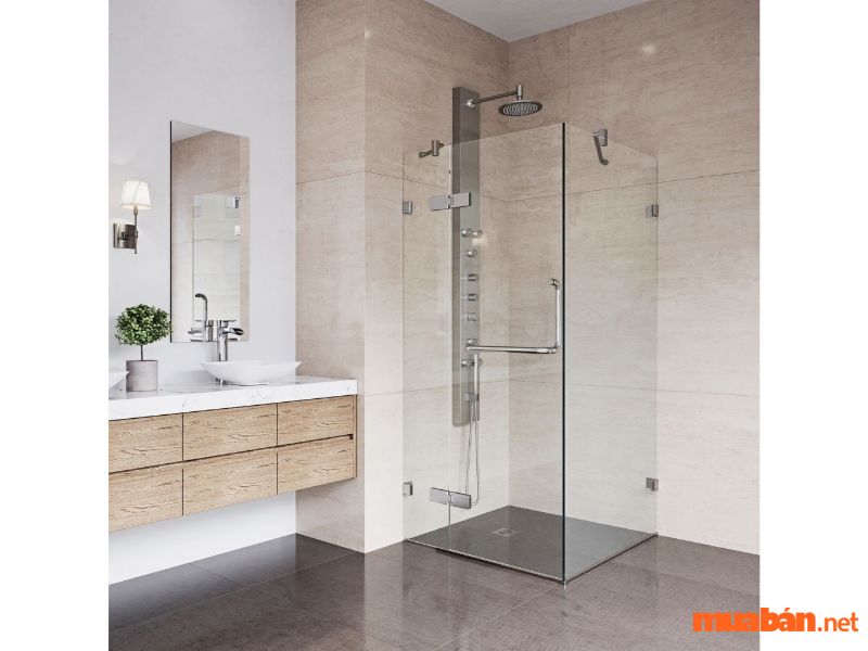 Thiết kế phòng tắm tương đối đơn giản, phù hợp với phong cách tối giản đang được nhiều người yêu thích.