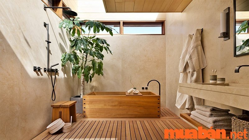 Bồn tắm gỗ dạng vuông