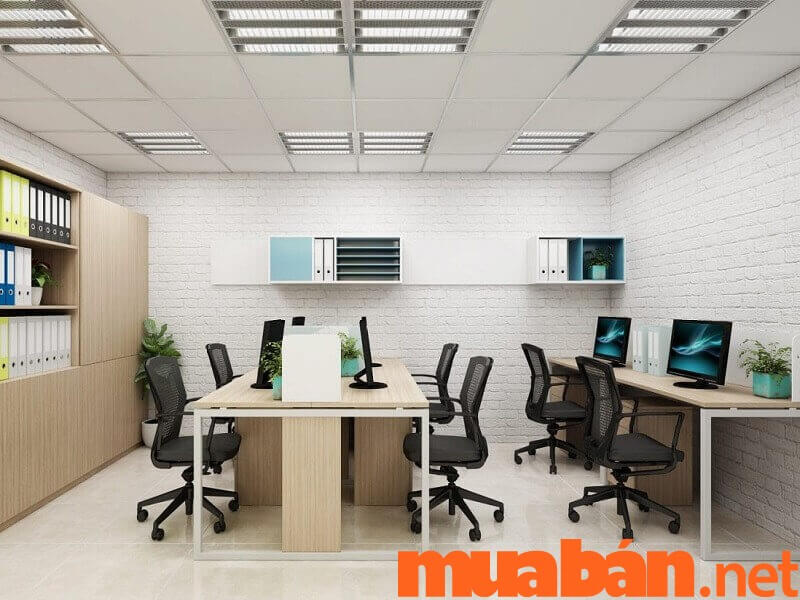 Với văn phòng có diện tích khoảng 100m2 đơn giá thiết kế nội thất vào khoảng 200.000 vnd/m2