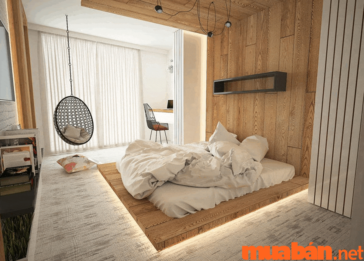 Sử dụng các chi tiết gỗ trong việc decor phòng ngủ chill cho nam
