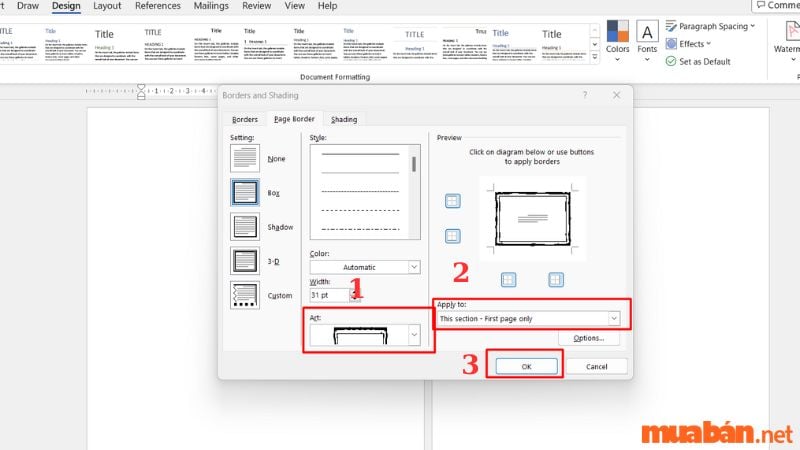 Cách tạo khung bìa Word bằng công cụ có sẵn bước 4