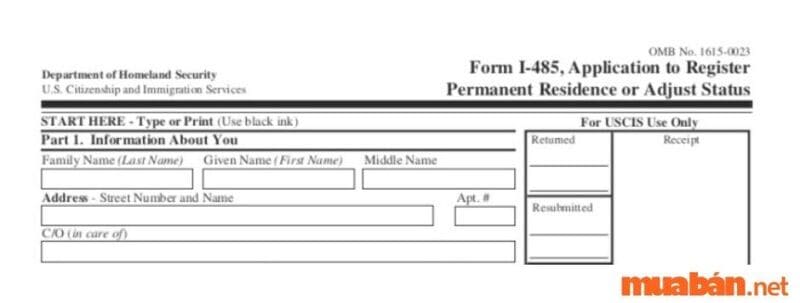 Phần mở đầu của application form