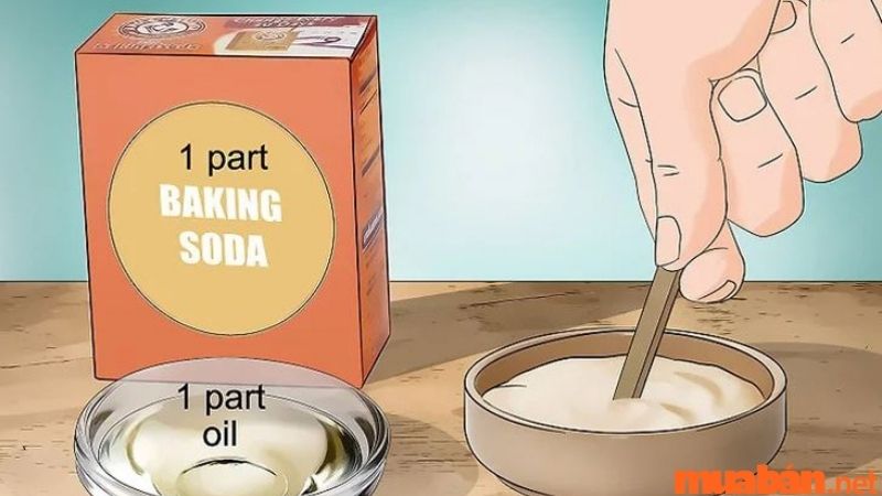 Dùng baking soda và dầu ăn