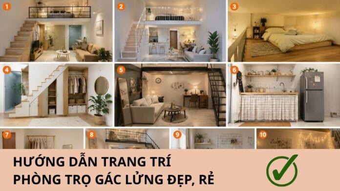 trang-tri-phong-tro-co-gac-1 cách trang trí phòng trọ có gác lửng