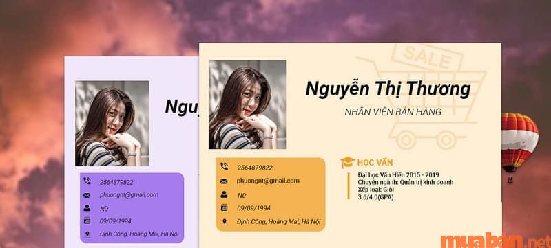 CV nhân viên bán hàng cần cung cấp đủ thông tin cá nhân.