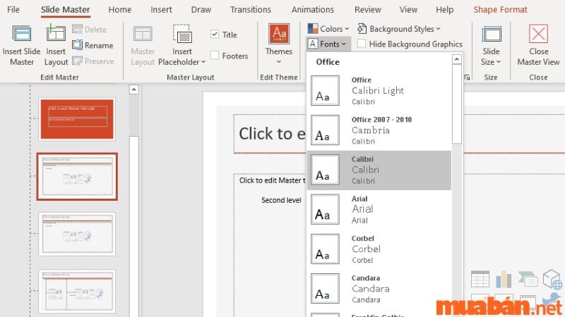 Lựa chọn font chữ phù hợp cho CV Powerpoint