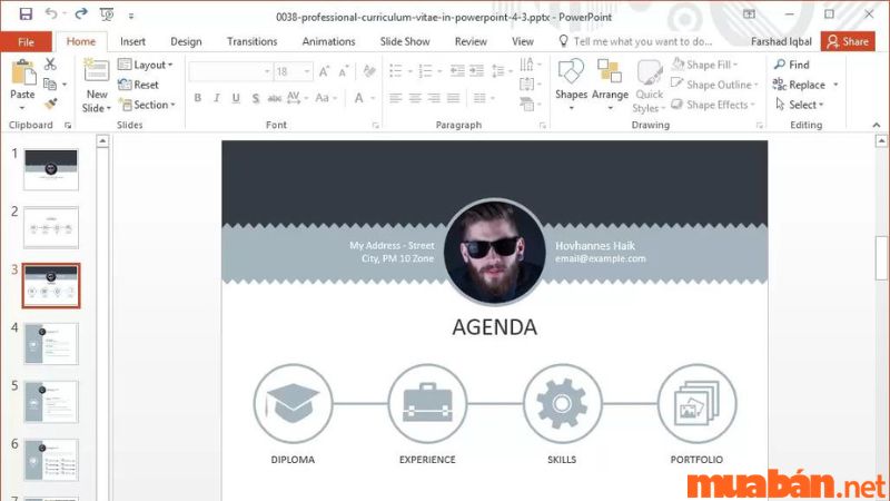 Trình bày nội dụng, hình ảnh vào CV Powerpoint