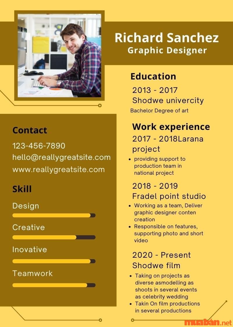 Mẫu design CV Powerpoint mang ý nghĩa riêng biệt 2