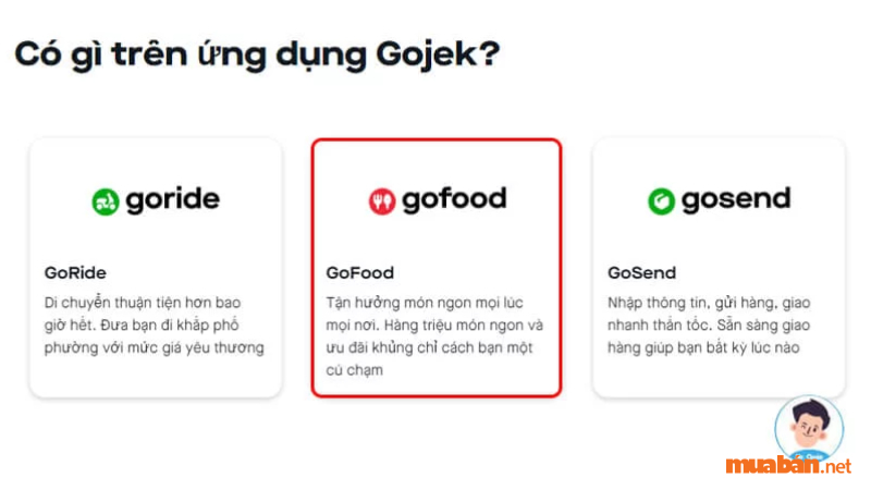 Những dịch vụ mà Gojek cung cấp