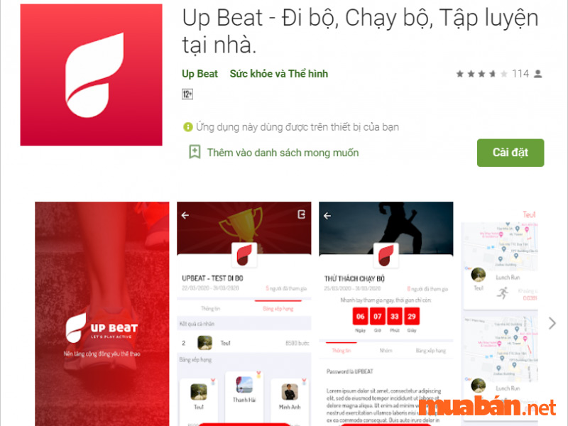 Up Beat là một ứng dụng đi bộ kiếm tiền dành cho hệ điều hành Android