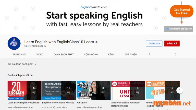 Kênh Learn English with EnglishClass101.com với nhiều chủ để văn hóa theo tiếng Anh - Mỹ. Bạn có thể vừa học tiếng Anh vừa có thể khám phá những điều mới lạ về văn hóa quốc gia khi đang học ngôn ngữ của họ.