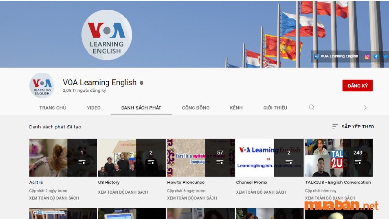 Kênh Youtube học tiếng Anh VOA Learning English nhìn chung là một bộ từ vựng bao gồm hơn 2000 từ tiếng Anh thông dụng được sử dụng nhiều nhất.