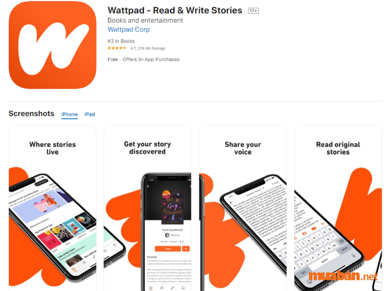 App kiếm tiền online cho học sinh Wattpad