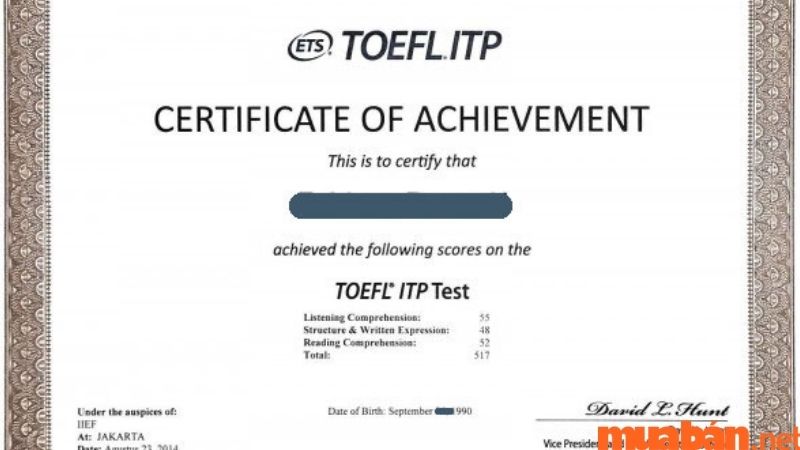 TOEFL (Test Of English as a Foreign Language)