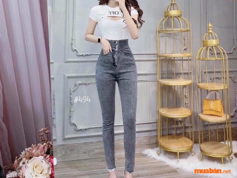 Quần jean nữ ống vẩy, dáng dài, cạp cao 316.1-0156.9 | Jeans Style