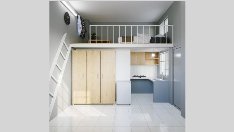 10 cách bố trí phòng trọ 12m2 đẹp, gọn gàng, tối ưu không gian Bố trí phòng trọ 12m2 có gác lửng để tối ưu diện tích