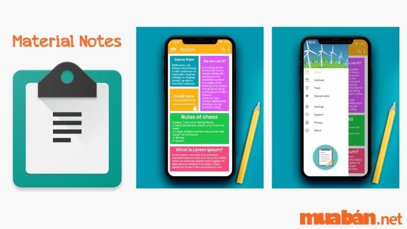 App ghi chú Material Notes