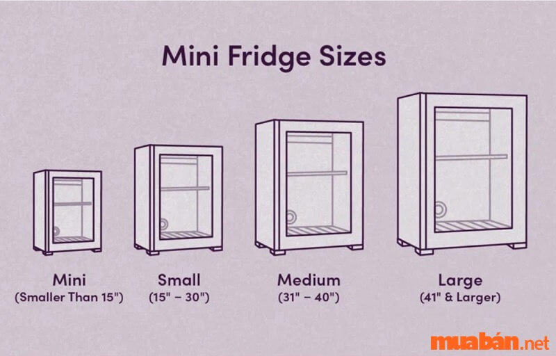 Kích thước tủ lạnh mini tiêu chuẩn