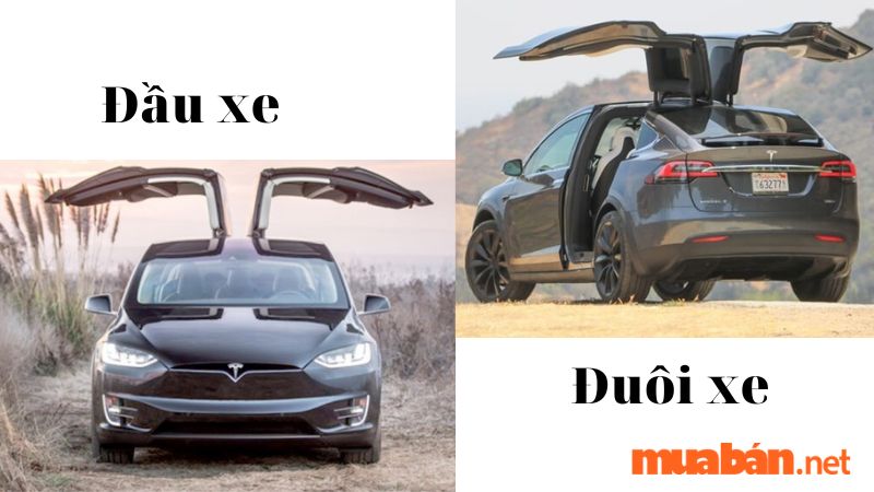 Chi tiết mặt trước và sau của Tesla Model X