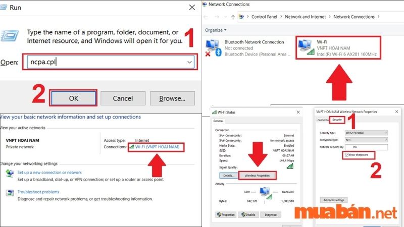 Cách xem mật khẩu wifi trên điện thoại, máy tính, laptop Cách xem mặt khẩu wifi qua hộp thoại run