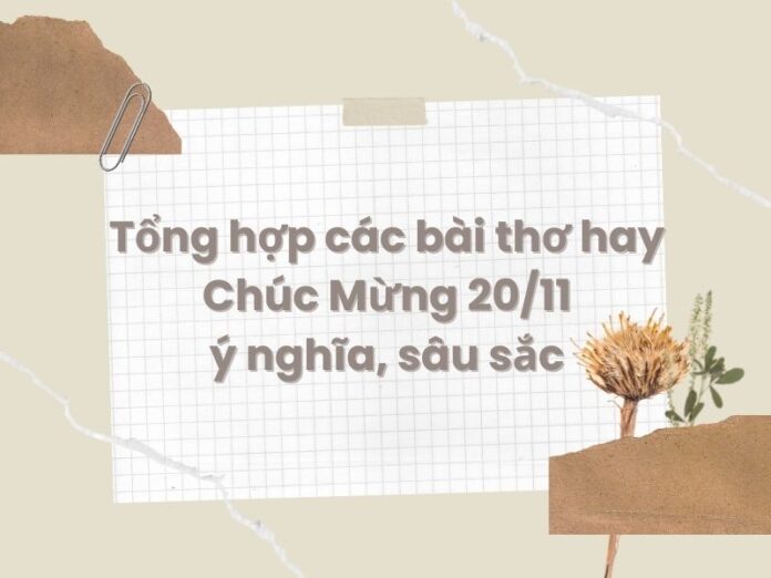 Tuyển tập các bài thơ chúc mừng 20/11 hay, ý nghĩa