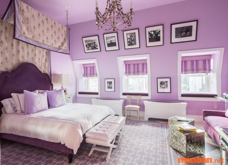 Ý nghĩa màu tím trong các thiết kế nhà đem lại cho gia chủ sự lãng mạn và ấm áp.