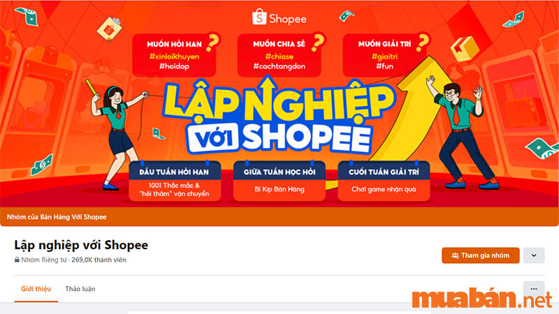 Nhóm hỗ trợ dành riêng cho người bán của Shopee trên Facebook