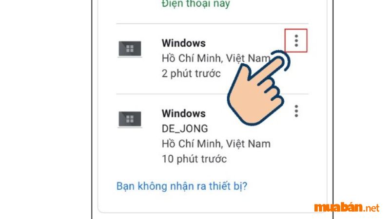 Nhấp vào biểu tượng 3 chấm