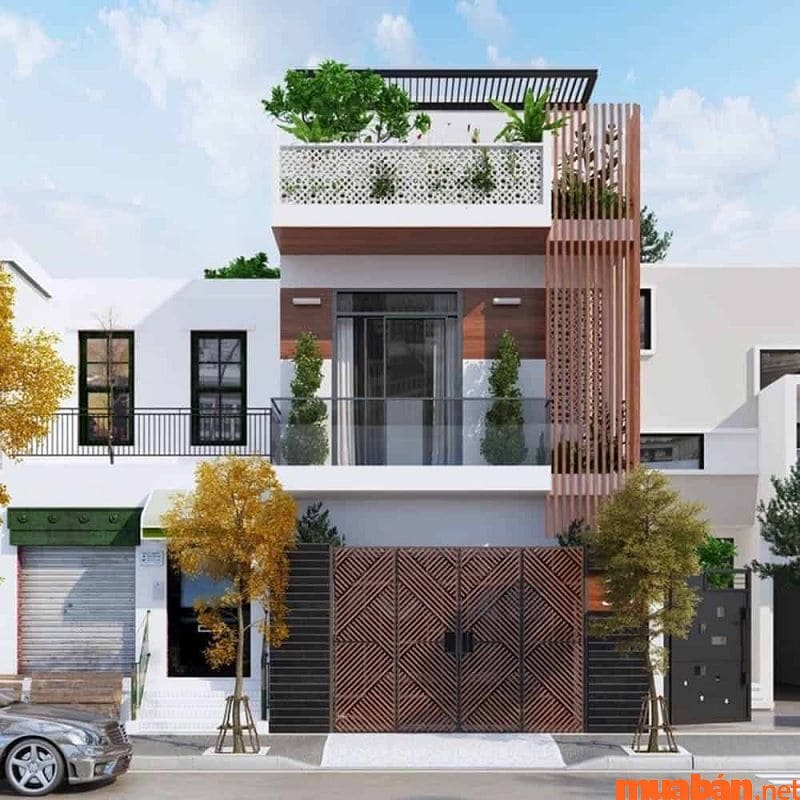 Tham Khảo Top 14 Mẫu Thiết Kế Nhà Ống Hiện Đại Và Tiết Kiệm Chi Phí 31 Mẫu 1: Nhà ống 2 tầng 1 tum
