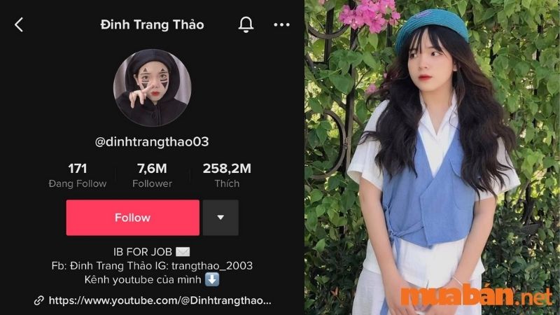 Top 30 TikToker Việt Nam - Đinh Trang Thảo