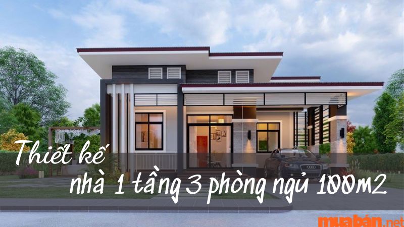 Mẫu thiết kế nhà 1 tầng 3 phòng ngủ hiện đại chi phí tối ưu Kitos Vietnam