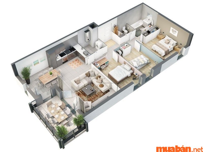 Tham Khảo Top 14 Mẫu Thiết Kế Nhà Ống Hiện Đại Và Tiết Kiệm Chi Phí 2 Mặt bằng mẫu thiết kế nhà ống 1 tầng 3 phòng ngủ