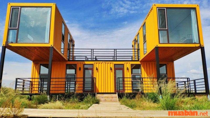 Độc Lạ Với Những Mẫu Nhà Container 2 Tầng Đẹp Và Cực Kỳ Ấn Tượng 10 Mẫu nhà container 2 tầng thiết kế chéo hiện đại