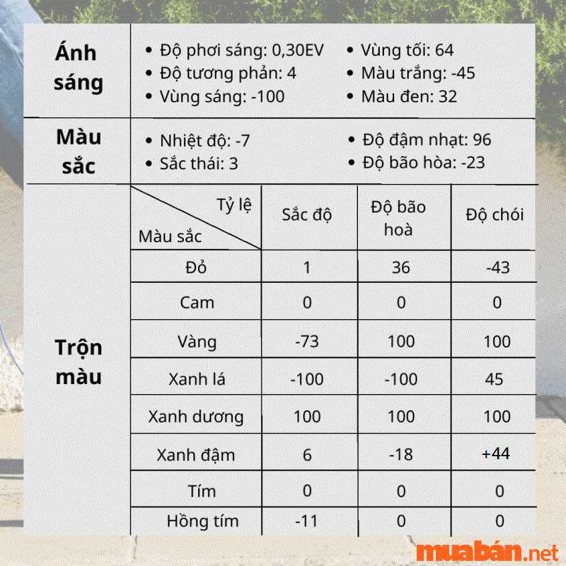 tone xanh bầu trời 