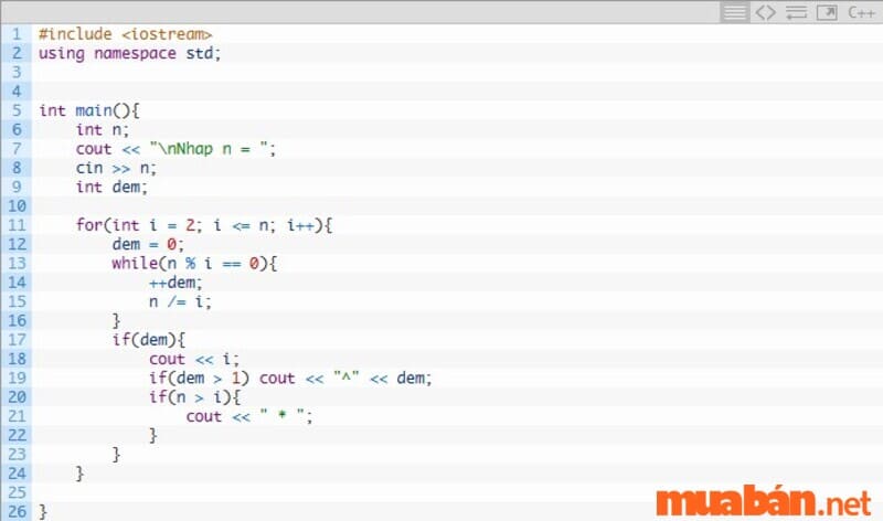 Thuật toán lũy thừa số nguyên khi code bằng C++