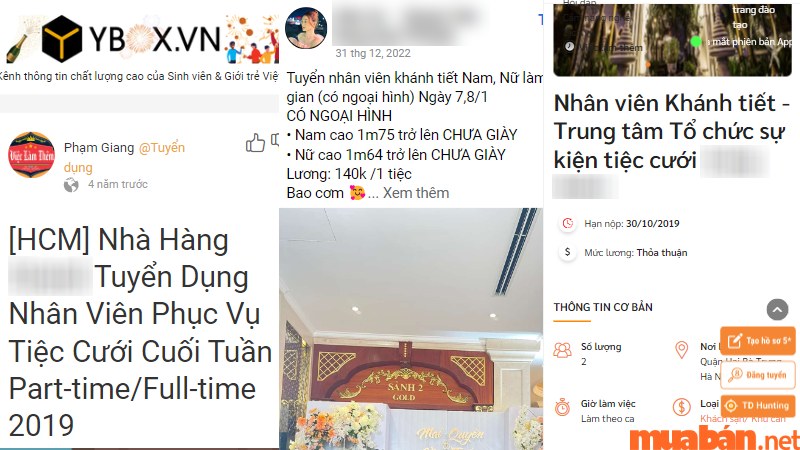 Bạn có thể tìm việc làm khánh tiết trên các trang web tuyển dụng, fanpage hoặc website ngành nhà hàng khách sạn