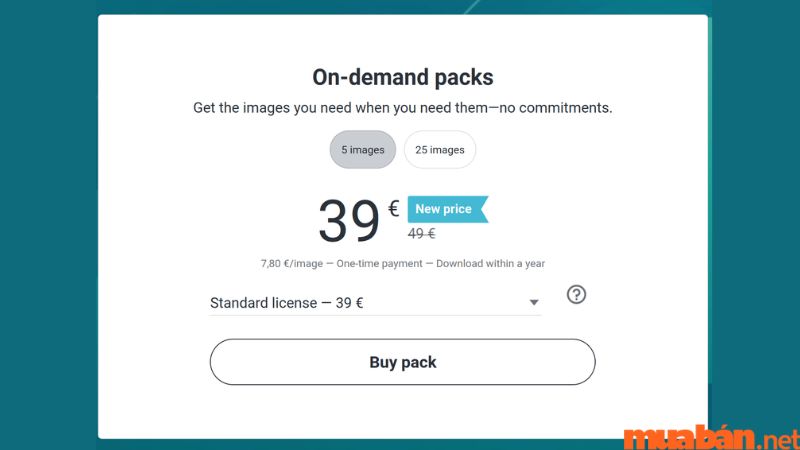 Tài khoản On-demand packs Shutterstock