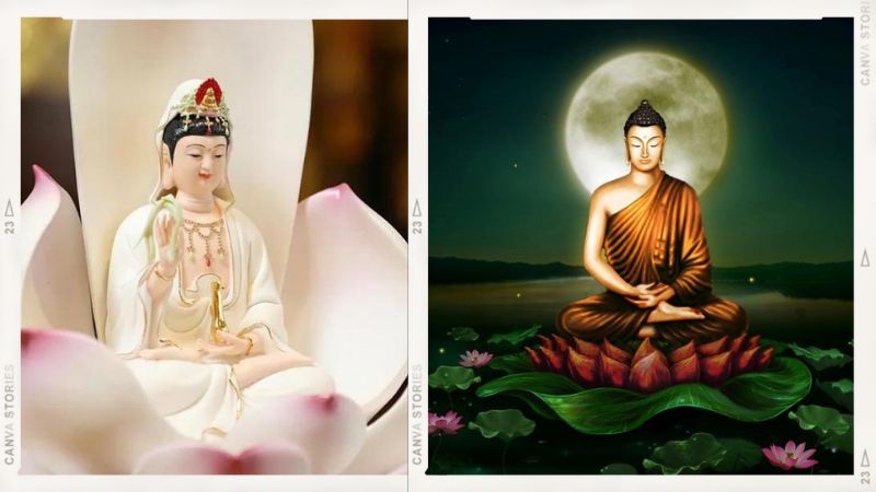 Đức Phật và Quán Thế Âm Bồ tát
