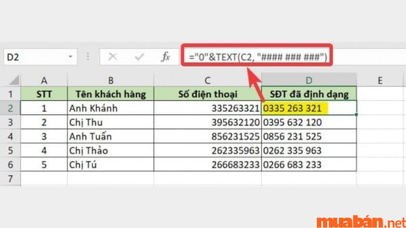 Sử dụng Mail merge trong Excel