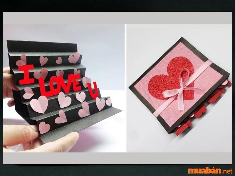 Thiệp Valentine đẹp với thiết kế bậc thang độc đáo