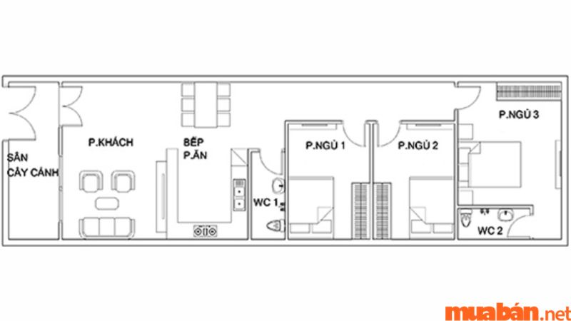 10+ Mẫu thiết kế nhà 1 tầng 2 phòng ngủ đẹp, hiện đại 2023