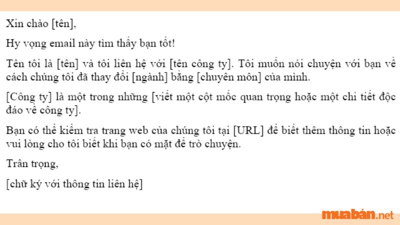 Một email giới thiệu sản phẩm chuẩn sẽ đề cập đến đầy đủ các nội dung về công ty, các thông tin như nguồn gốc, thành phần, tính năng của sản phẩm. 