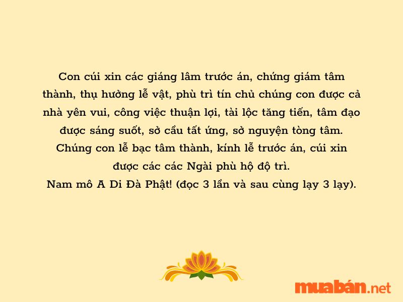 Văn khấn rằm tháng Chạp thưa lên thần thánh mong điều bình an cho gia chủ