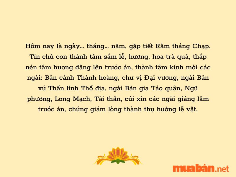 Văn khấn rằm tháng Chạp thưa lên tổ tiên cầu mong ông bà phù hộ