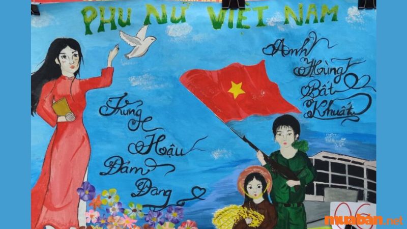 Tranh 8- 3 vẽ người phụ nữ Việt Nam