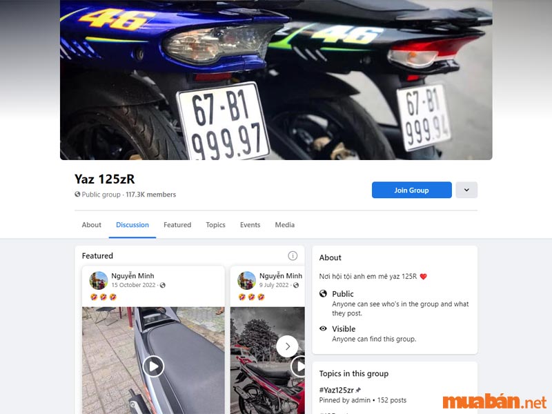 Hội nhóm chơi xe Yamaha 125ZR trên Facebook