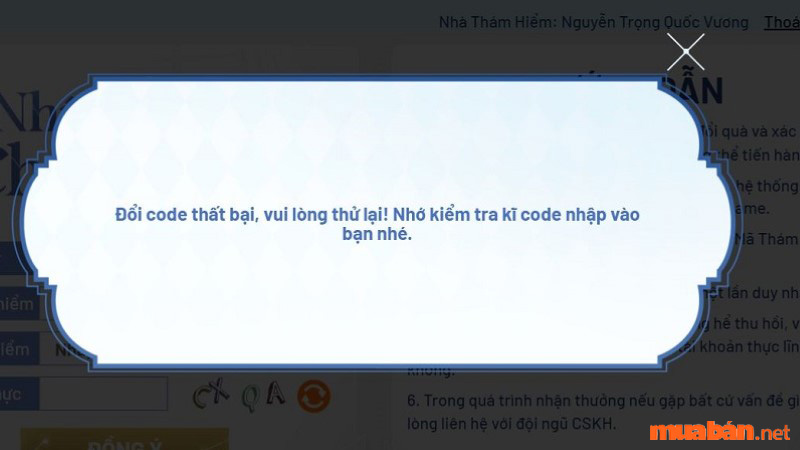 Code Thiên Dụ mới nhất có hạn sử dụng cố định