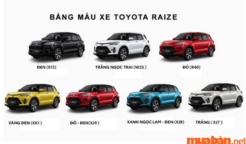 Bảng màu sắc của xe