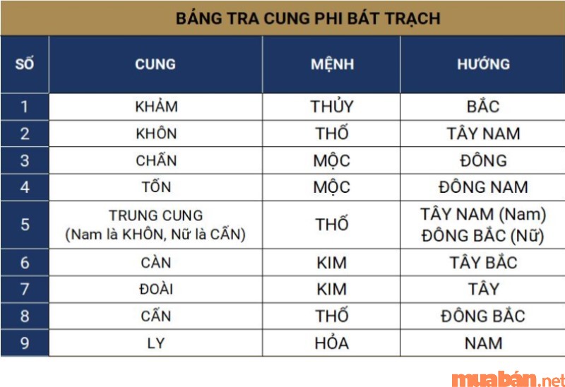 Cung Mệnh và Ngũ Hành