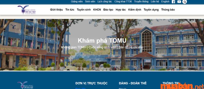 Website trường đại học Thủ Dầu Một